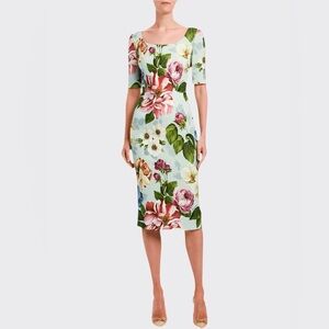 DOLCE&GABBANA
Short-Sleeve Floral-Print Cady Dress NWT IT 38